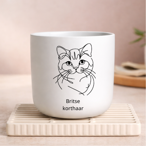 Kaars met afbeelding Britse korthaar