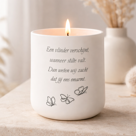 Rouwkaars met gedicht