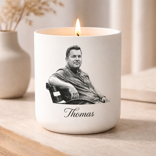 Rouwkaars met foto en naam